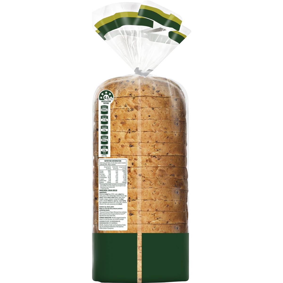 Helga's Wholemeal Bread With Grains Woolworths